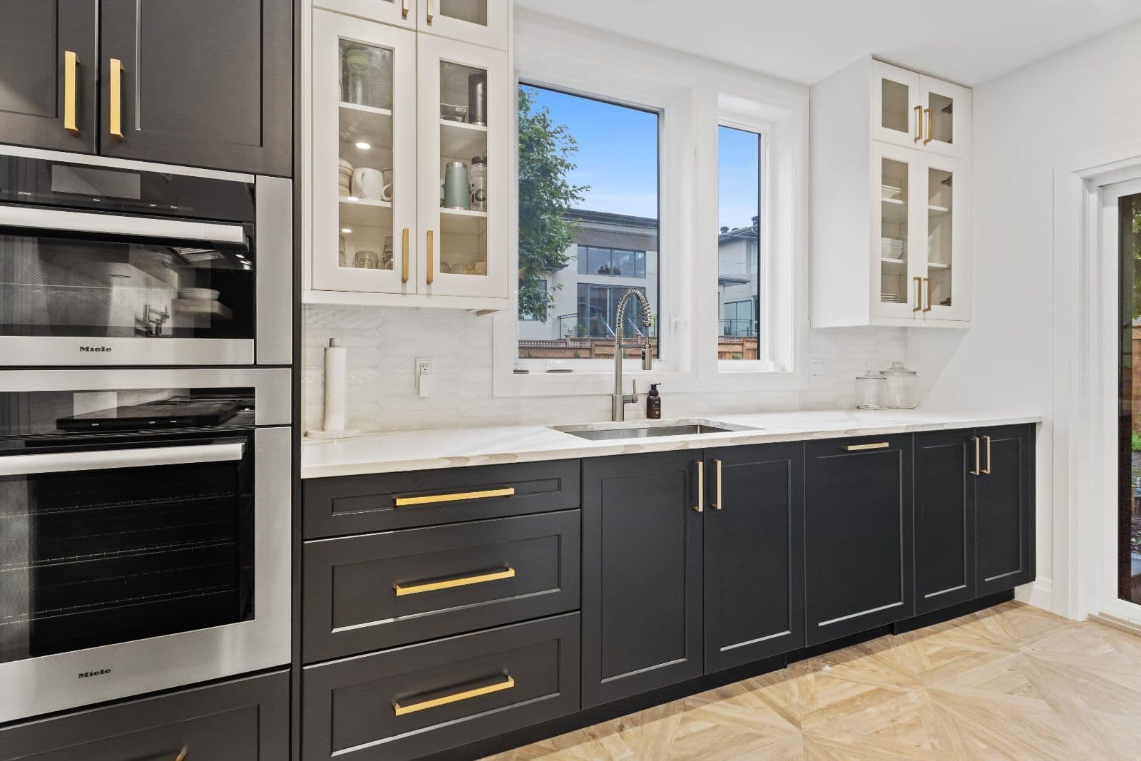 Modern black and white cabinets